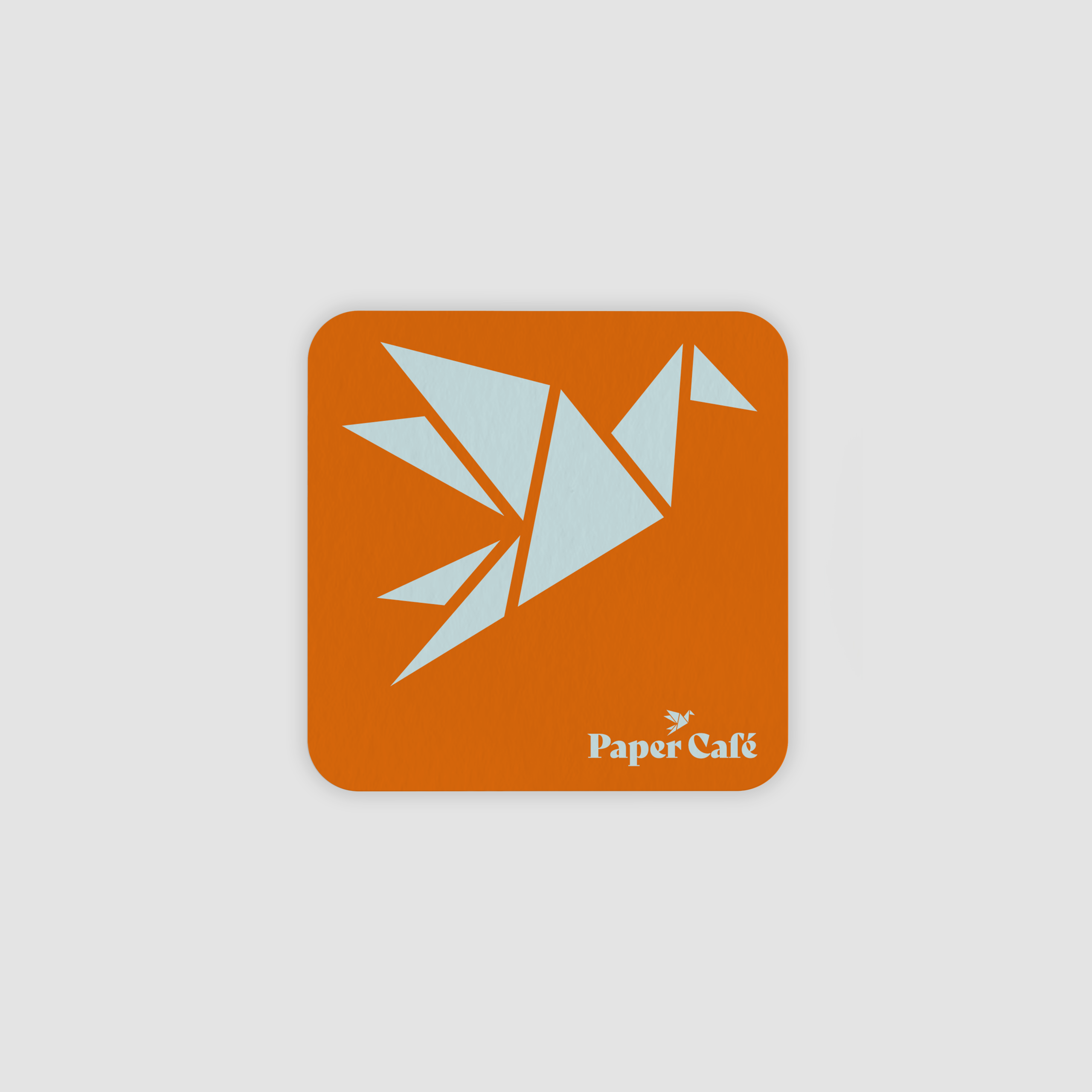 Origami Orange Beer Mats - Rounded Corners